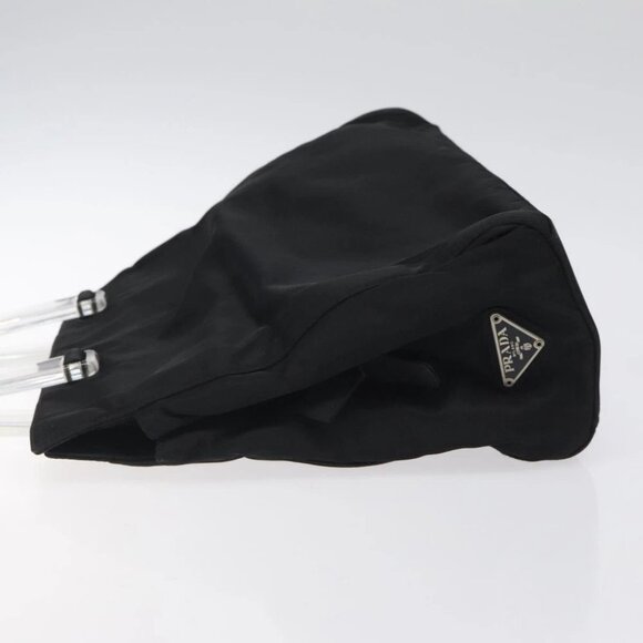 PRADA Hand Bag Nylon Plastic Black Silver Auth 119188 - Picture 5 of 15